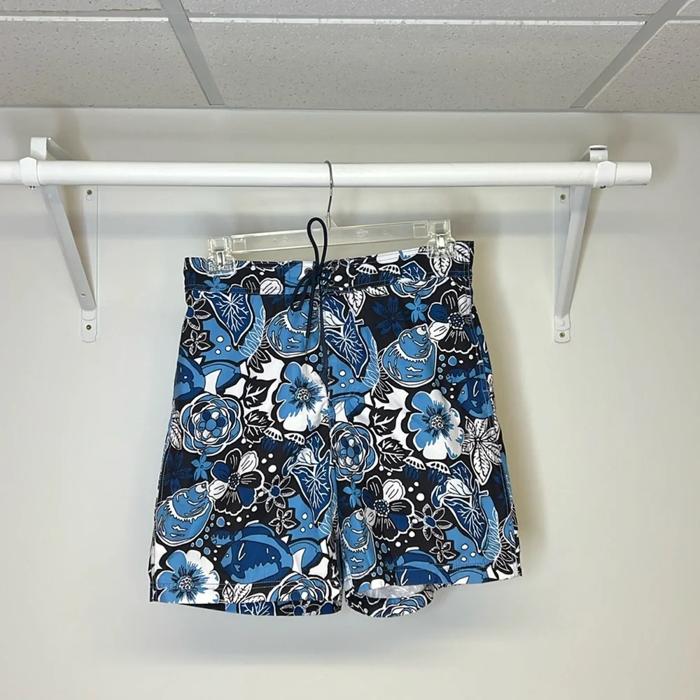 Nautica Floral‎ Blue Swim Trunks- M